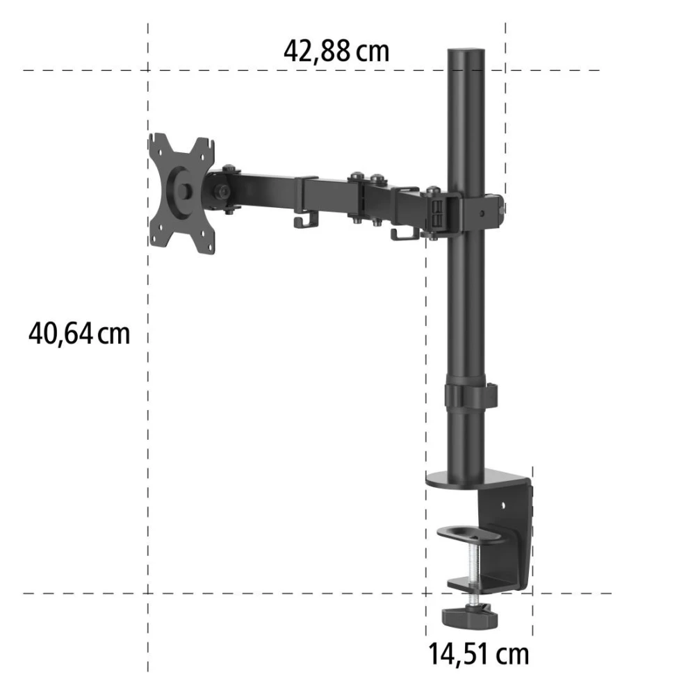 Стойка за монитор за бюро HAMA Регулируема, 13" - 32", 10 кг, Swivel/Tilt, Черен