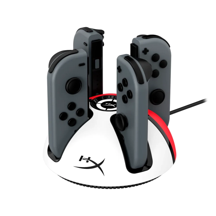 HyperX ChargePlay Quad 2 Докинг станция за Nintendo Switch Joy-Con контролери, Бяло/Червено