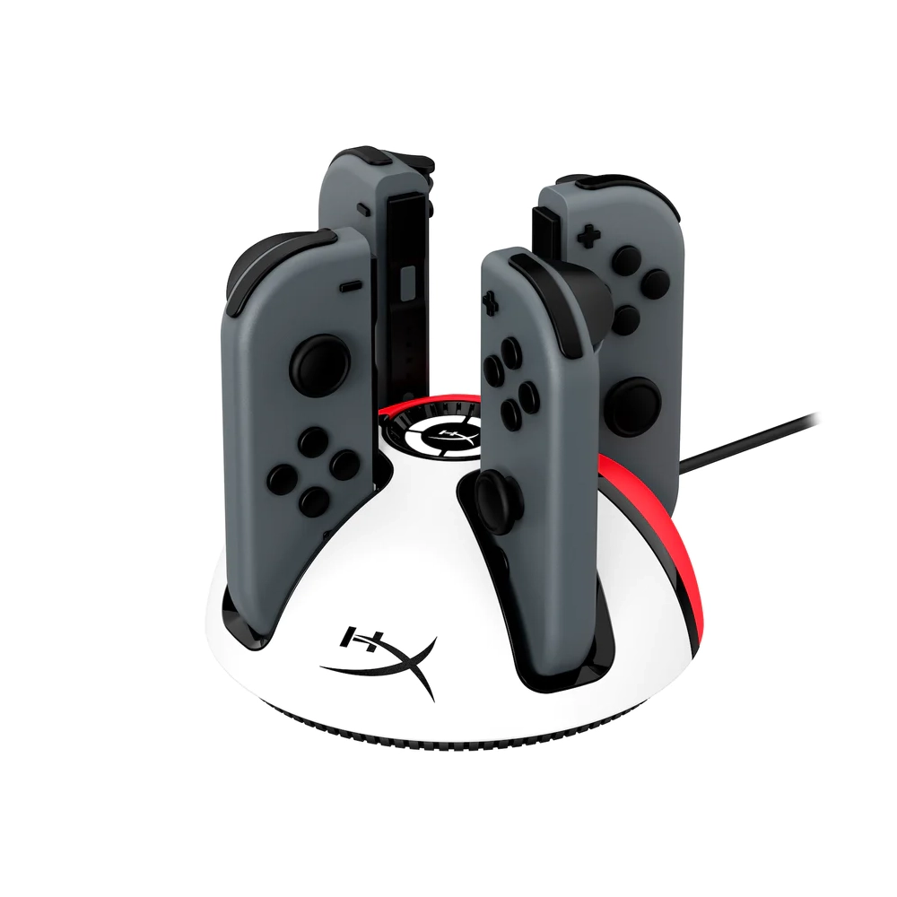 HyperX ChargePlay Quad 2 Докинг станция за Nintendo Switch Joy-Con контролери, Бяло/Червено