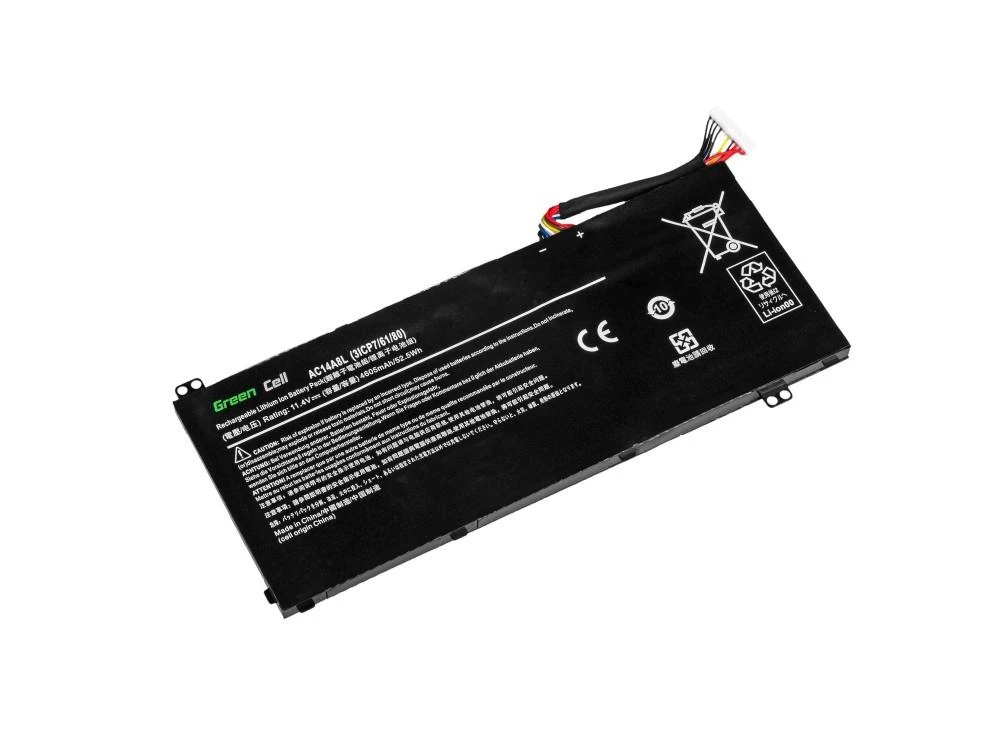 Батерия  за лаптоп GREEN CELL,  Acer Aspire Nitro V15 VN7-571G VN7-572G VN7-591G VN7-592G i V17 VN7-791G VN7-792G AC14A8L, 11.4V, 4605mAh