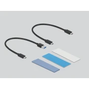 Външна стойка Delock 63263, За M.2 NVMe PCIe или SATA SSD, USB-C 3.2 Gen 2, Инсталация без инструменти