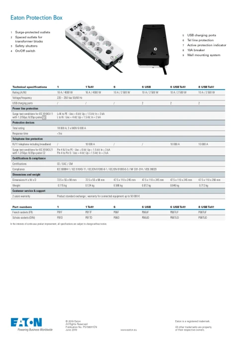 Eaton Protection Box 6 Tel@ USB DIN