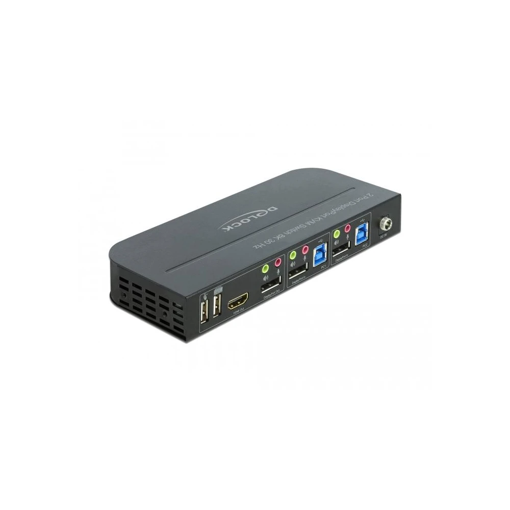 KVM превключвател, Delock 11482, 2-портов, USB, DisplayPort, Audio