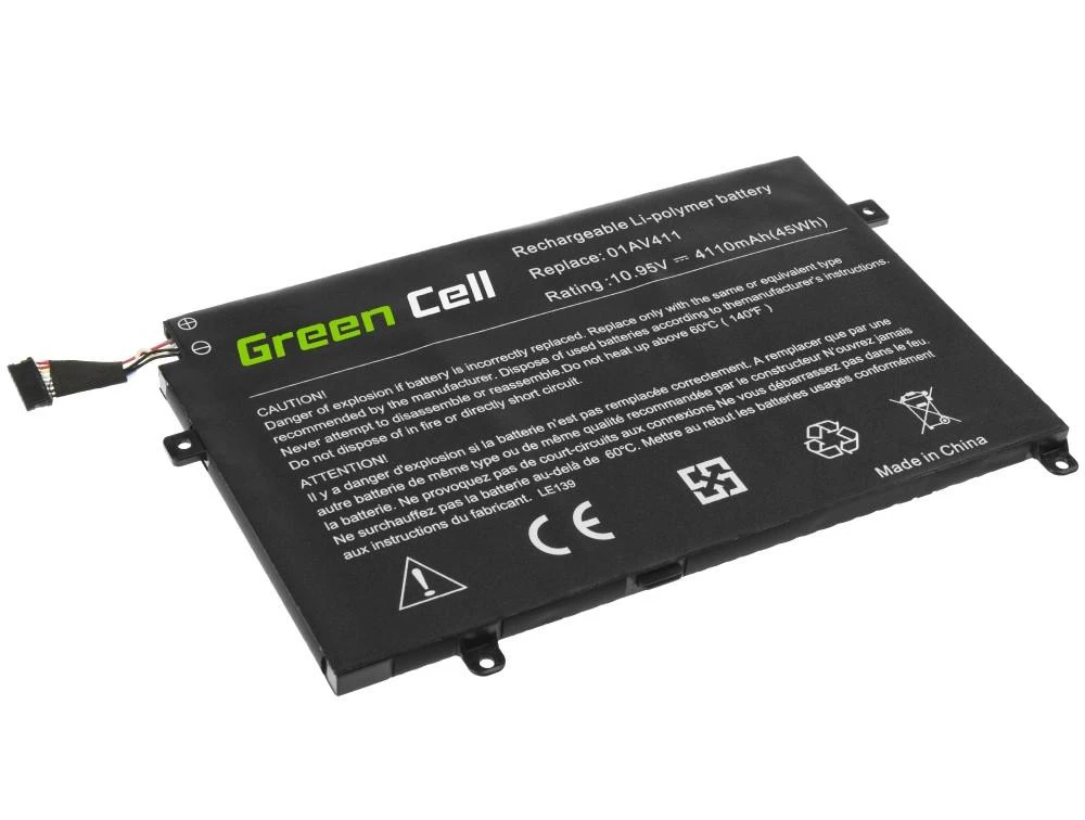 Батерия за лаптоп GREEN CELL 01AV411 01AV412 01AV413, за Lenovo ThinkPad E470 E475, 10.95V, 4110mAH