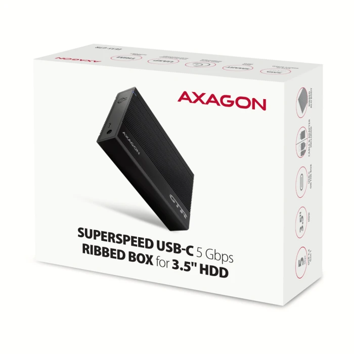 AXAGON EE35-GTR USB-C RIBBED 3.5"