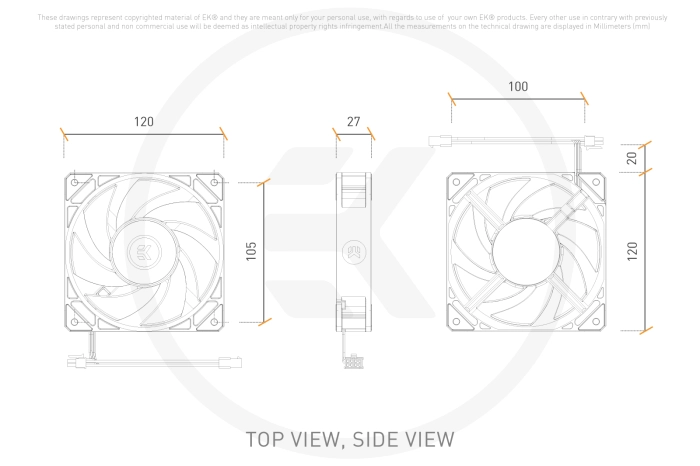 EKWB EK-Loop Fan FPT 120 D-RGB White