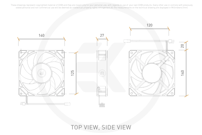 EKWB EK-Loop Fan FPT 140 D-RGB White