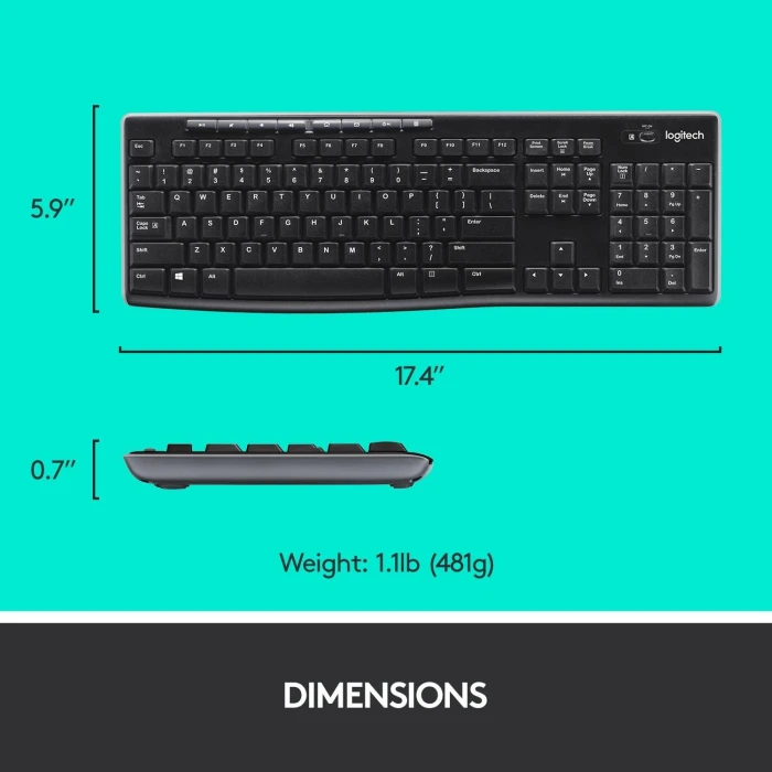 Kомплект Logitech MK270 2.4 GHZ Черен