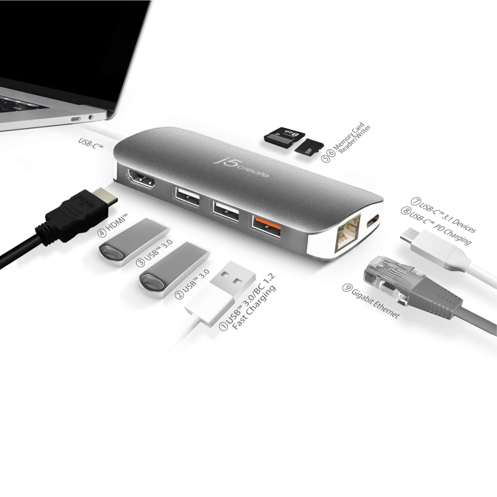 j5create JCD383 USB-C 8in1 HUB