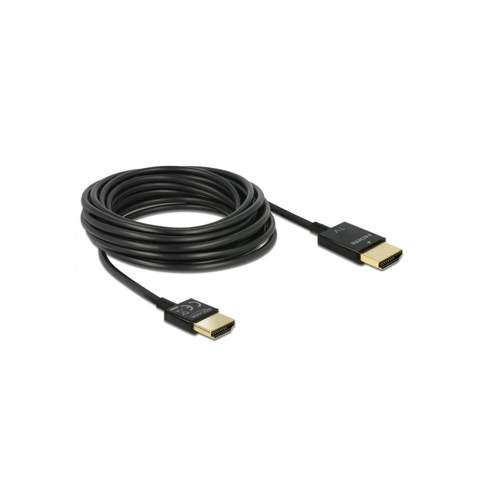 Кабел Delock, HDMI-A мъжко - HDMI-A мъжко, Ethernet, 18 Gbit/s, 4K, 3 м, Черен