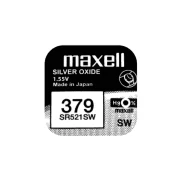 Бутонна батерия сребърна MAXELL SR-521 SW /AG0/379/ 1.55V
