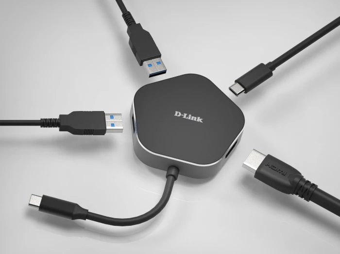 USB хъб D-Link DUB-M420 4-in-1, 2 x USB 3.0, 1 x USB-C, 1 х HDMI
