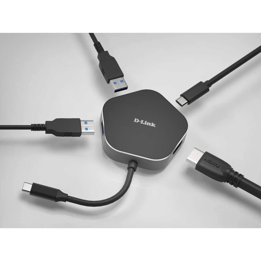 USB хъб D-Link DUB-M420 4-in-1, 2 x USB 3.0, 1 x USB-C, 1 х HDMI