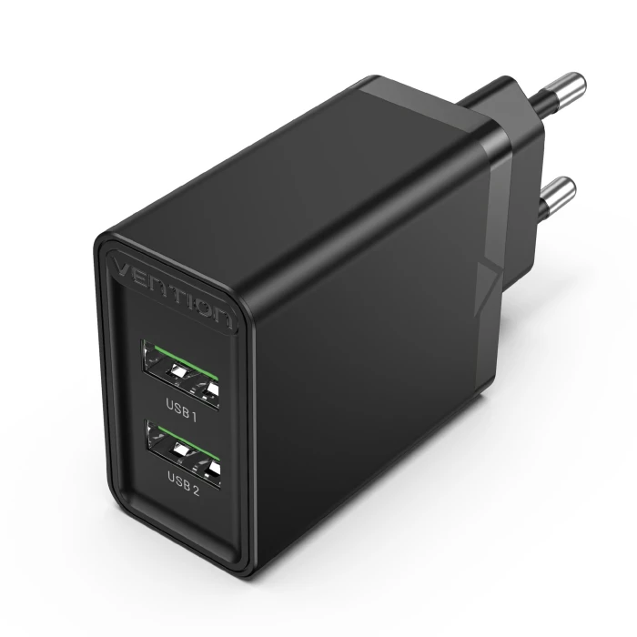 Vention бързо зарядно Fast Charger 2 x QC3.0 18W Black - FBAB0