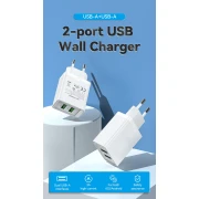 Vention бързо зарядно Fast Charger 2 x QC3.0 18W White - FBAW0