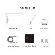 Графичен таблет HUION H610PRO V2, USB, Черен