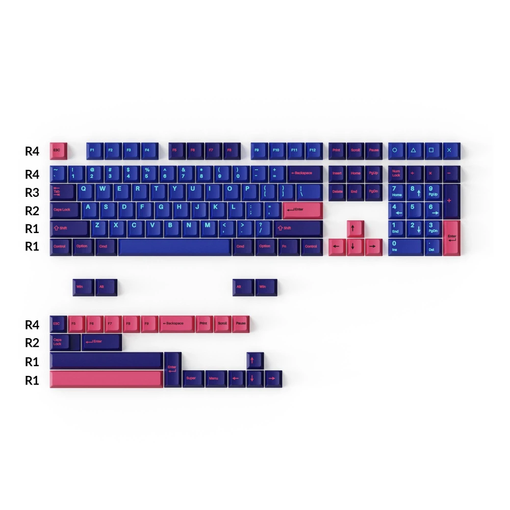 Капачки за механична клавиатура Keychron Cherry Profile Double - Shot PBT Full Set 219 Keycaps - Player