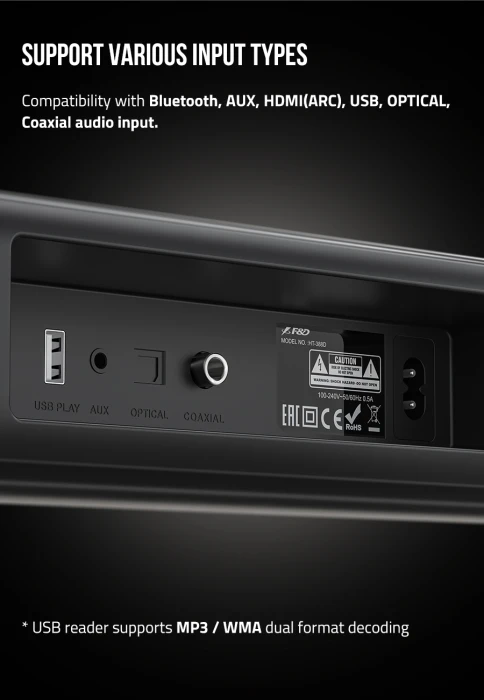 F&D HT-388D Wireless Soundbar 120W