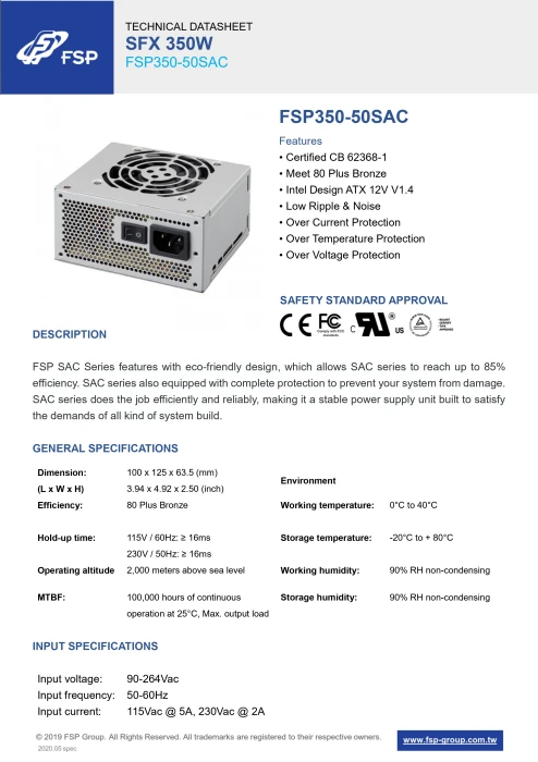 FSP Group FSP350-50SAC SFX Bronze