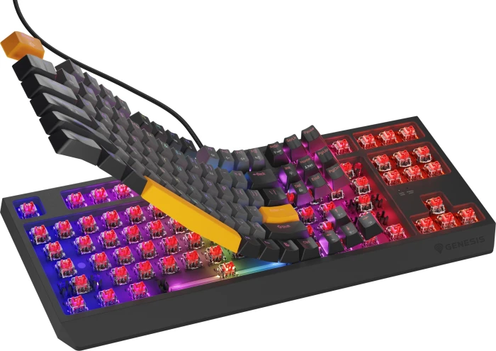Genesis Thor 230 TKL Anchor Gray Negative Red Switch