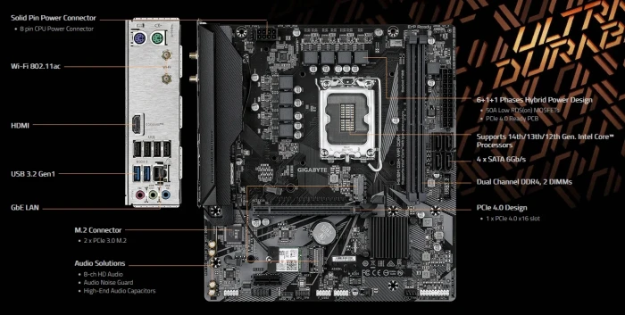 GIGABYTE H610M D3H WIFI DDR4