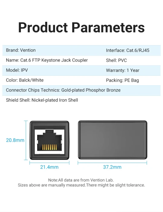 Vention удължител RJ-45 Cat.6 Shielded