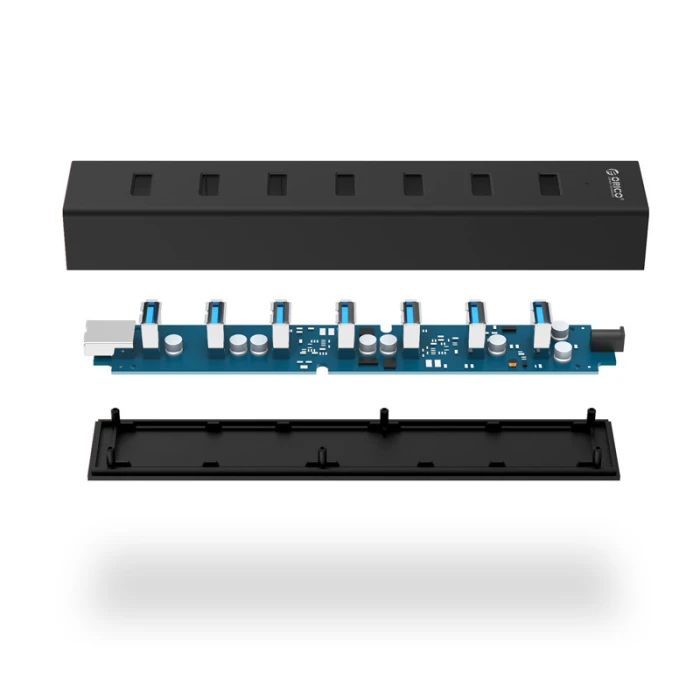 Orico хъб USB3.0 HUB 7 port Black - H7013-U3-AD