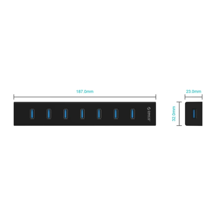 Orico хъб USB3.0 HUB 7 port Black - H7013-U3-AD