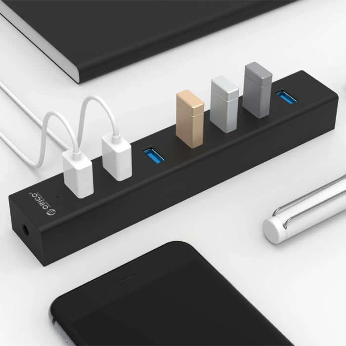 Orico хъб USB3.0 HUB 7 port Black - H7013-U3-AD