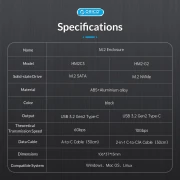 Orico M.2 NVMe Type-C - HM2-G2-BK