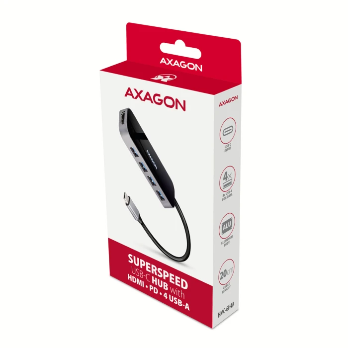 AXAGON HMC-6H4A SuperSpeed USB-C COMBO 6in1 hub