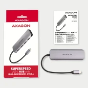 AXAGON HMC-HCR3A SuperSpeed USB-C COMBO 5in1 hub