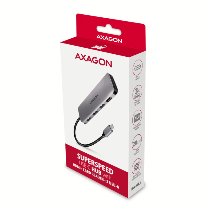 AXAGON HMC-HCR3A SuperSpeed USB-C COMBO 5in1 hub