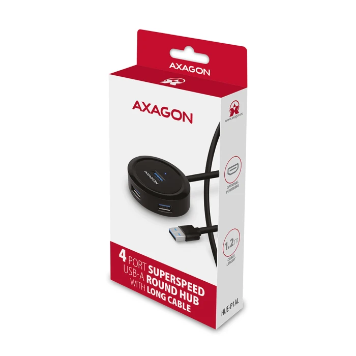 AXAGON HUE-P1AL SuperSpeed USB-A ROUND hub