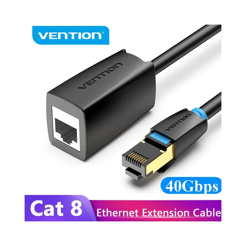 Vention удължителен кабел Cat.8 SSTP Extension Patch Cable 0.5M Black 40Gbps - IKHBD