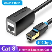 Vention удължителен кабел Cat.8 SSTP Extension Patch Cable 0.5M Black 40Gbps - IKHBD