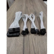 Комплект оплетени кабели Бели