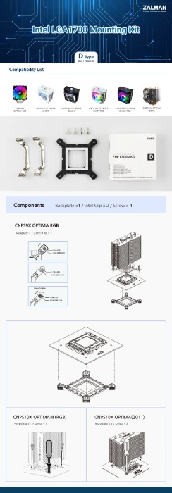 Zalman Mounting Kit LGA1700 TYPE-D
