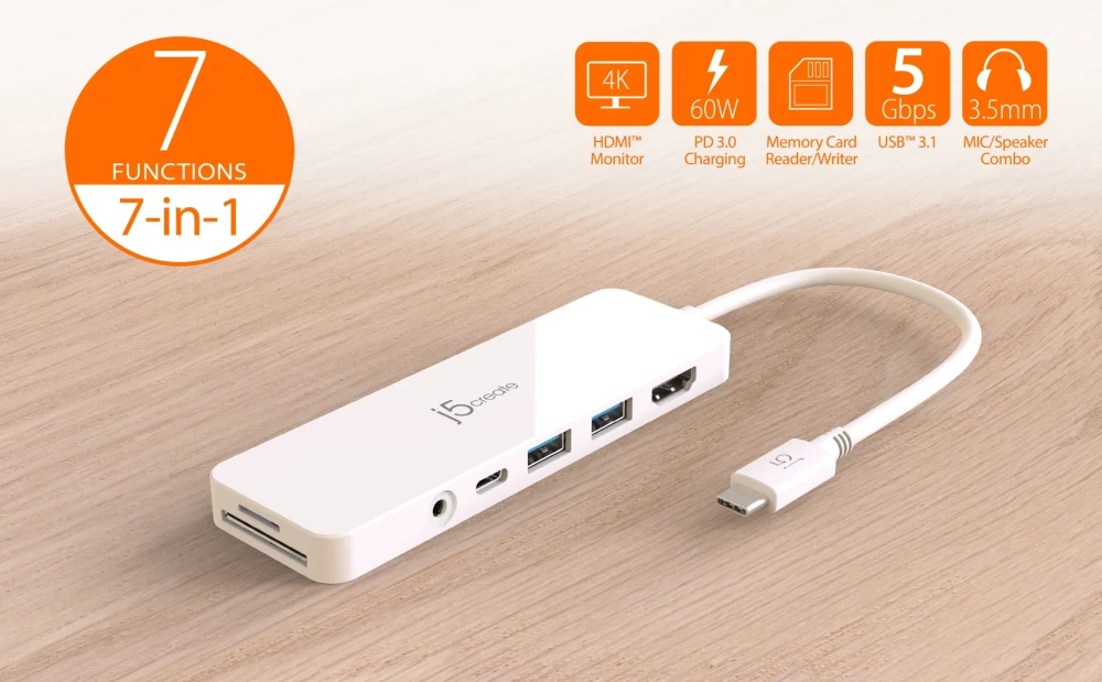 j5create JCD373 USB-C 6in1 HUB