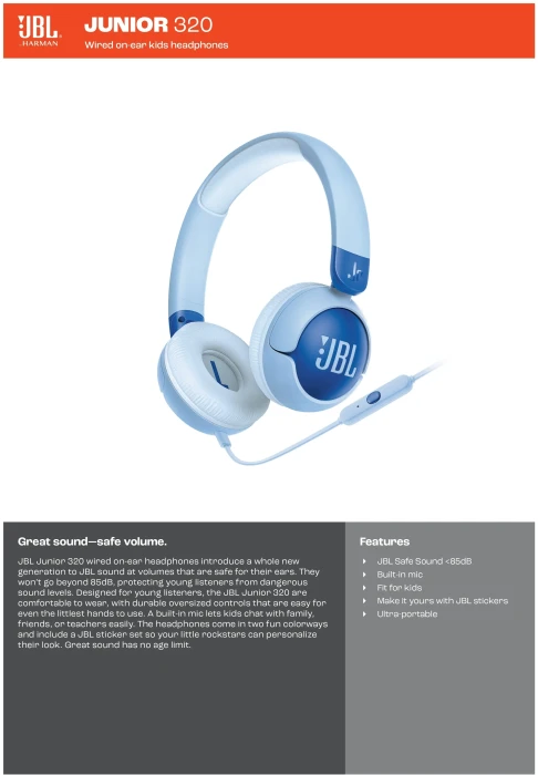 JBL Junior 320 - Purple за деца