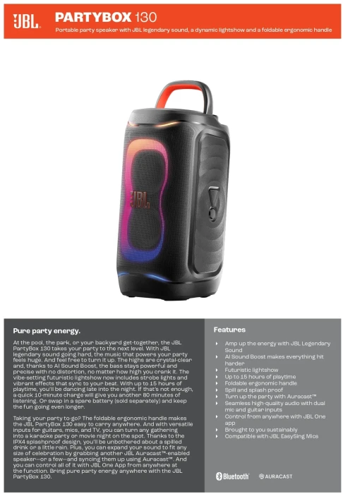 JBL PARTYBOX 130 - 200W