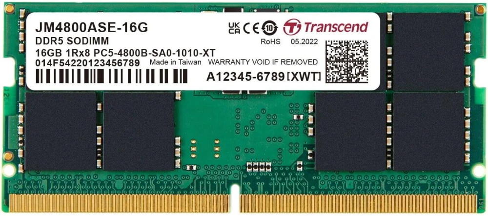 Transcend ASE 16GB DDR5 4800MHz CL40 SO-DIMM