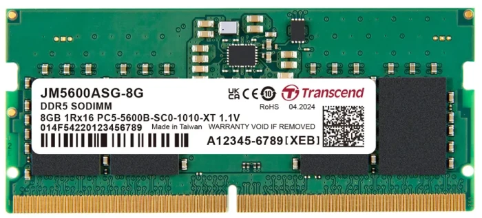 Transcend JM 8GB DDR5 5600MHz CL46 SO-DIMM