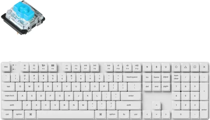 Keychron K5 Pro White QMK/VIA Blue Switches