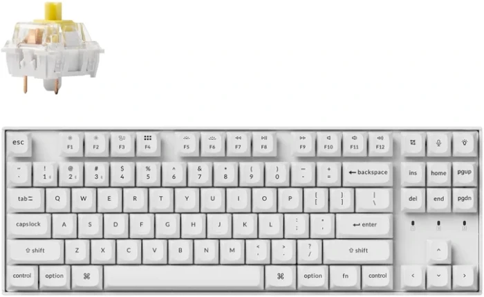 Keychron K8 Pro White QMK/VIA Banana Switch