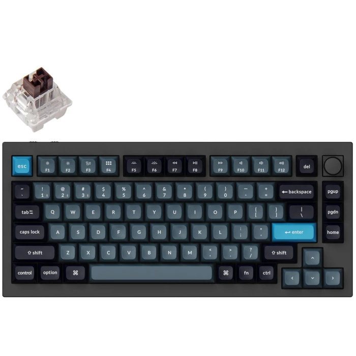 Keychron Q1 Pro Black-Blue QMK Brown Switch