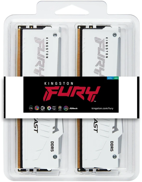 Kingston FURY Beast White RGB 64GB (2x32GB) 6000MT/s DDR5 CL30