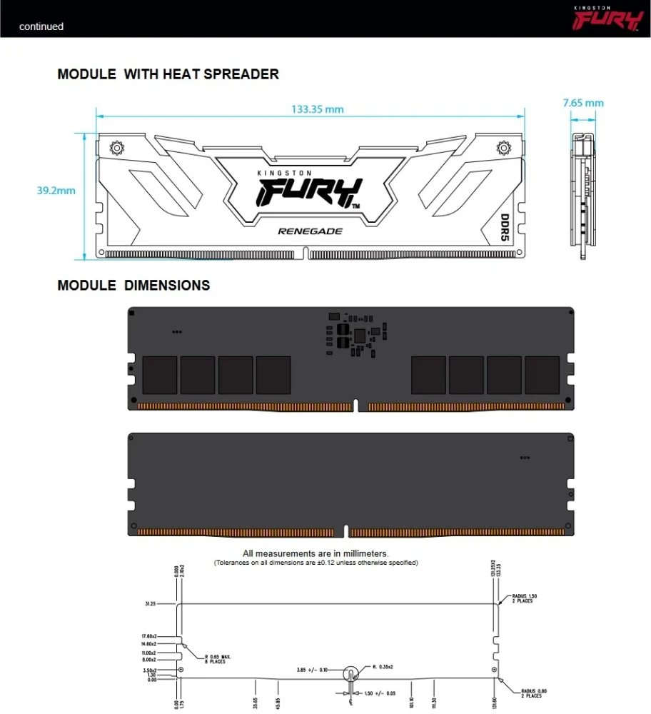 Kingston Fury Renegade White 32GB (2x16GB) DDR5 8000MHz CL38