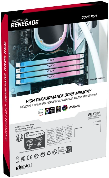 Kingston Fury Renegade RGB White 64GB(2x32GB) DDR5 6000MHz CL32