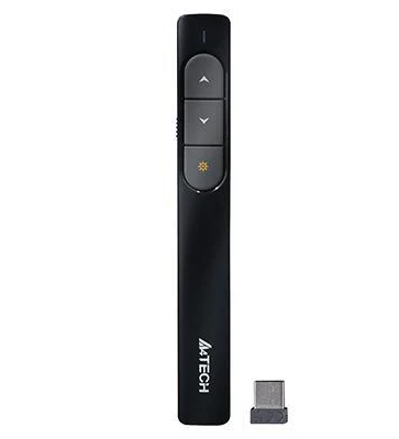 Лазерна показалка A4tech LP15, Laser Червен, Безжична 2.4G, Черна